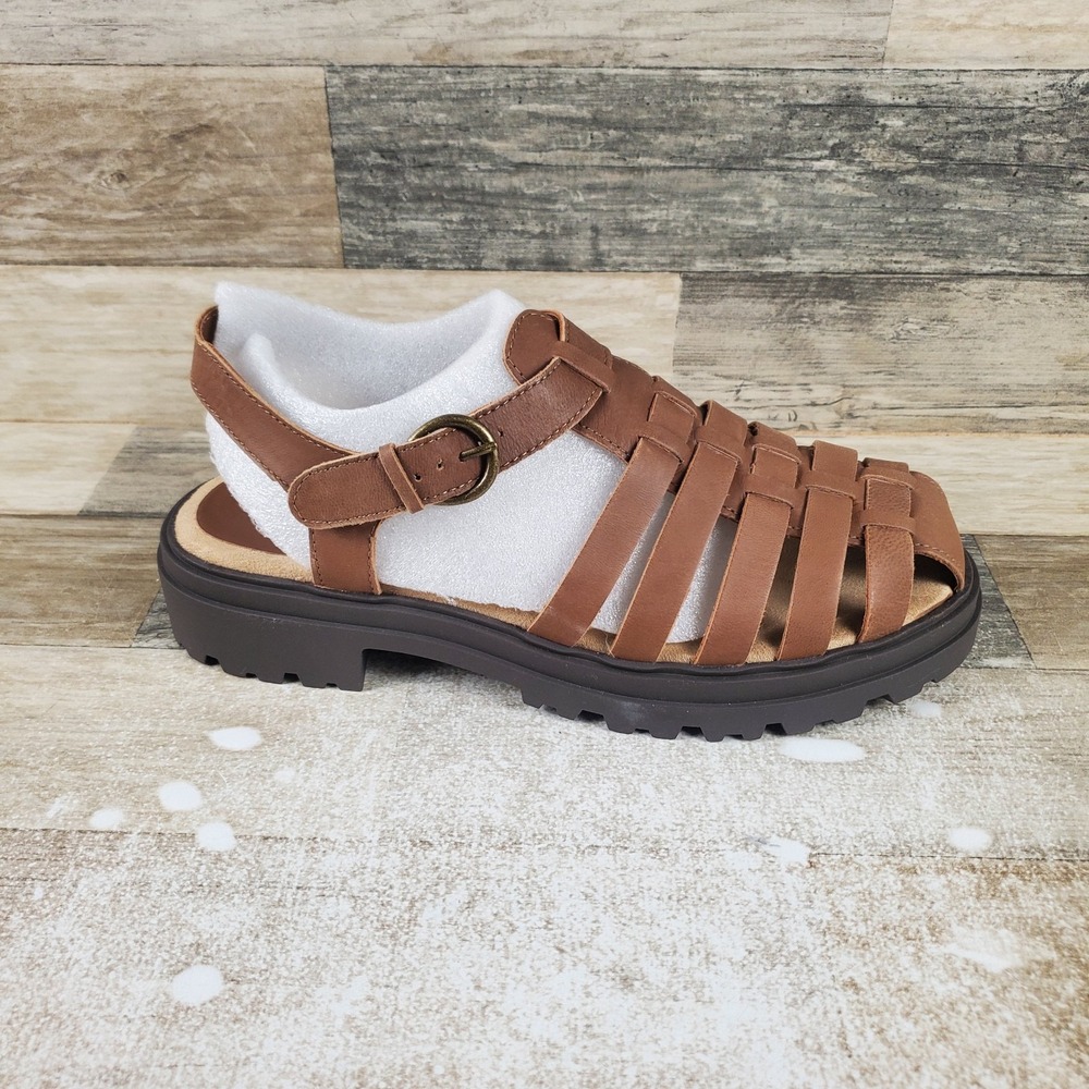 Bella Vita Sinclaire Womens Flat Sandals Sz 11 Camel Burnished Leather Comfort